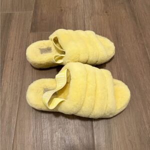 UGG Soft Yellow Plush Slippers